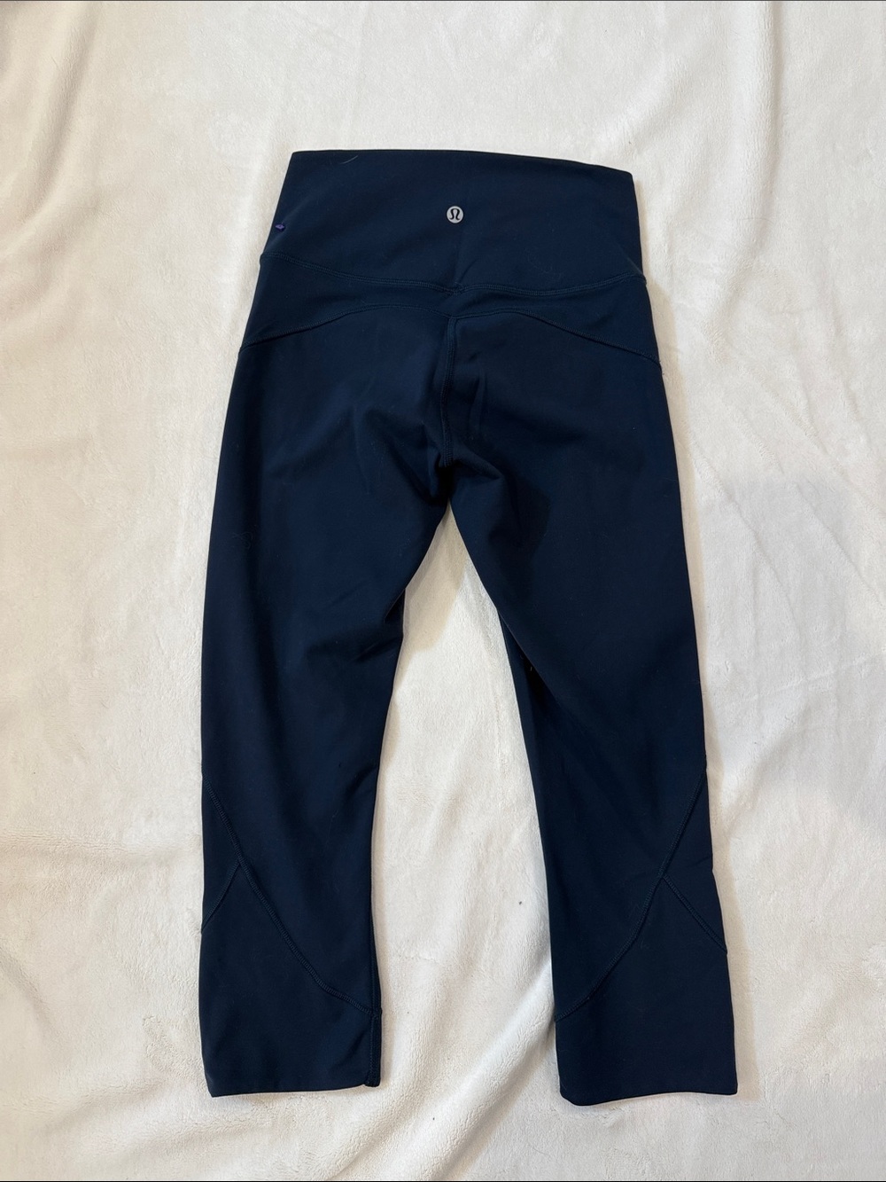 lululemon athletica navy cropped leggings size 4 high rise workout yoga pants